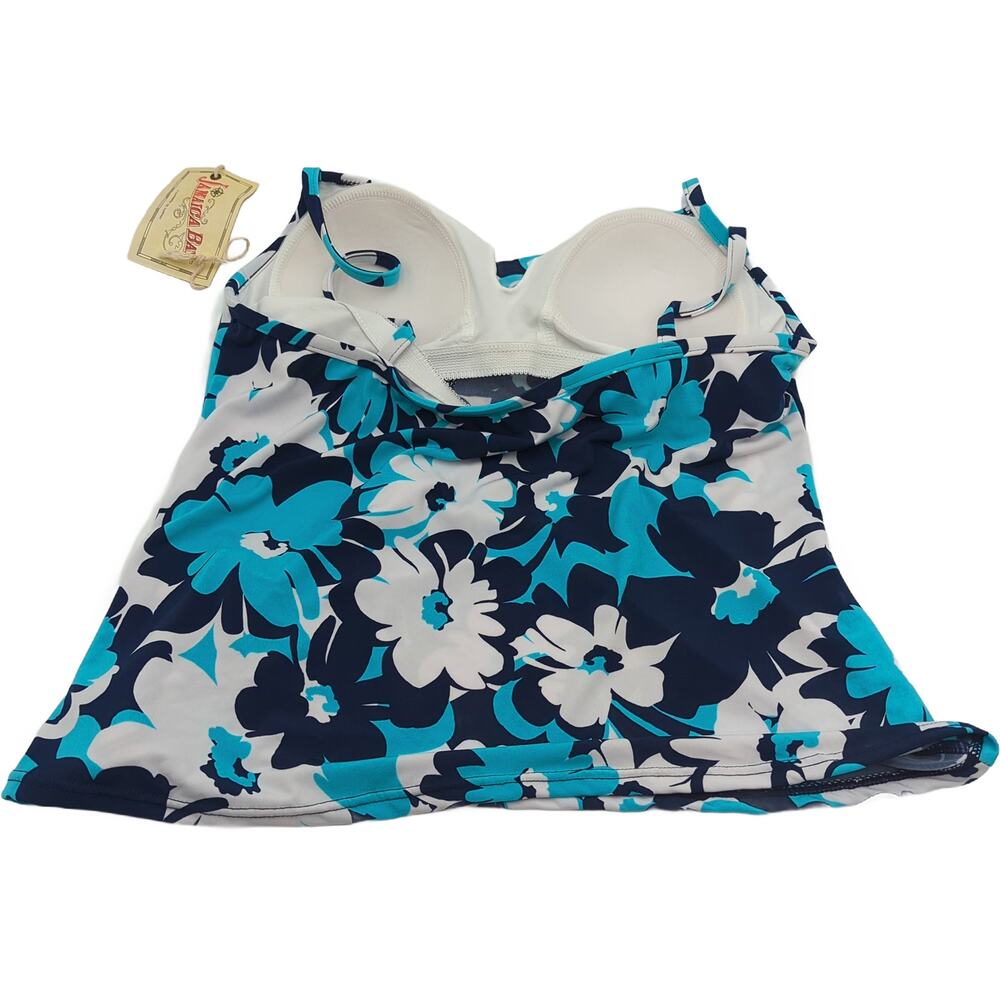 Jamaica Bay 12 NWT Bikini Top Blue White Floral